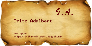 Iritz Adalbert névjegykártya